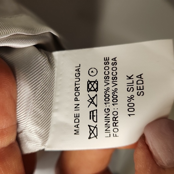 NWT  Nordstrom Vilagallo Silk Gray Blue Pink Floral 3/4 Sleeves Sheath Size 36 - Picture 12 of 15